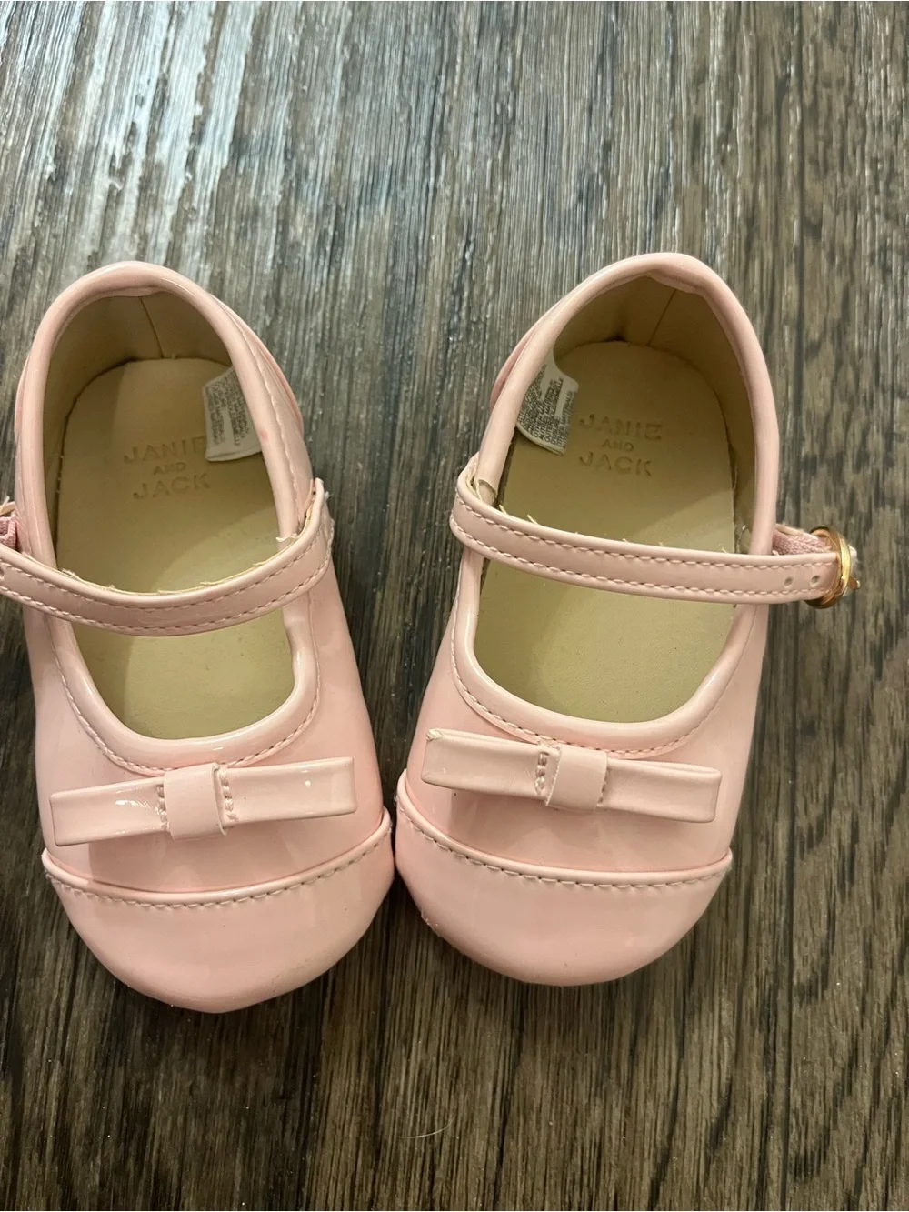 Janie and Jack Light Pink Patent Mary Jane Bow Shoes